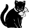 Black Cat With Bow Clip Art